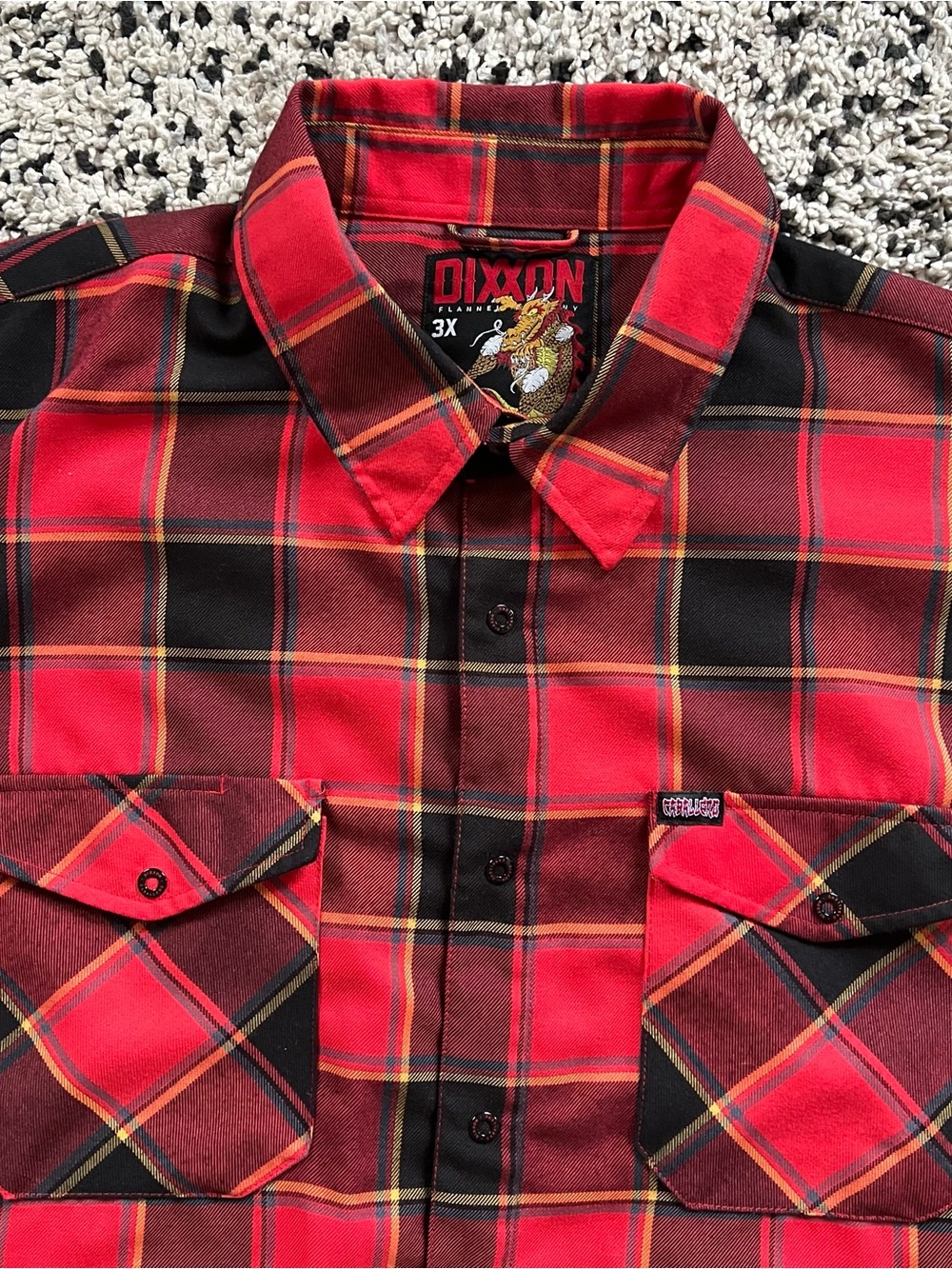 DIXXON Flannel Co Caballero Plaid Flannel Shirt Black Red D-TECH Men’s Size 3XL
